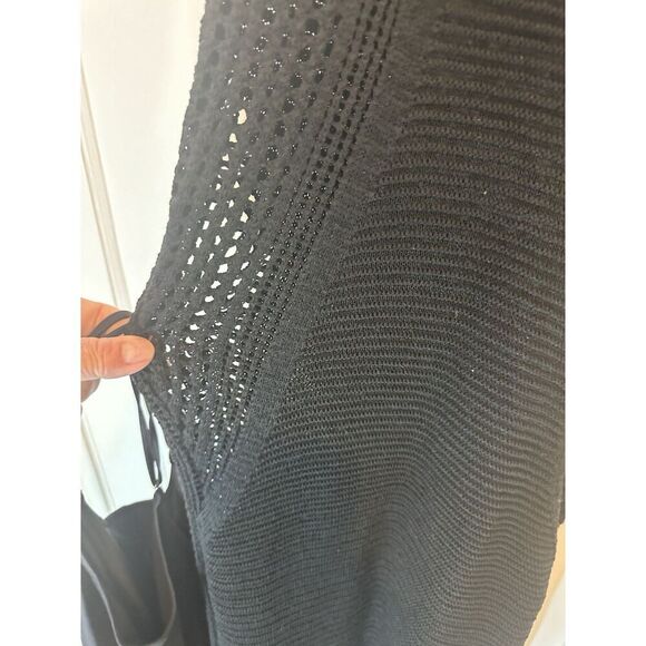 Ciebon Sweater Tank Dress M Black Knit Midi Slip Liner Sleeveless - Picture 4 of 9